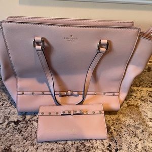 Kate spade pink purse with matching wallet
